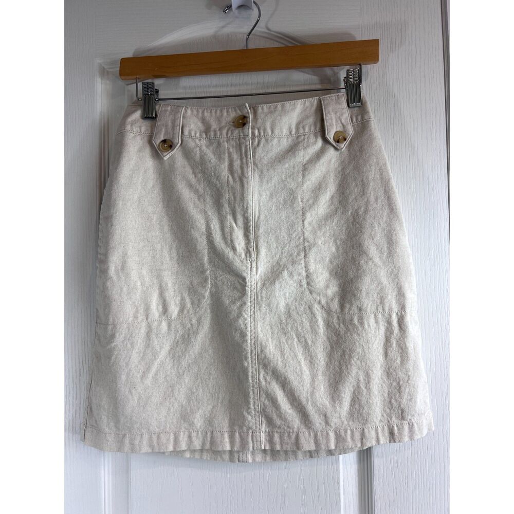 Universal Thread Women's Cotton Linen Blend Skirt Beige Size S